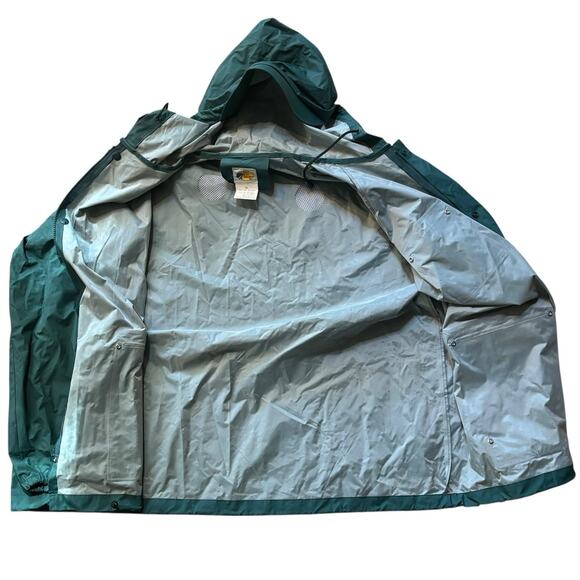 Bass Pro Shops Fishing Rain Jacket Hood Polyvinyl Men’s Size XL Dark Green - Picture 3 of 7
